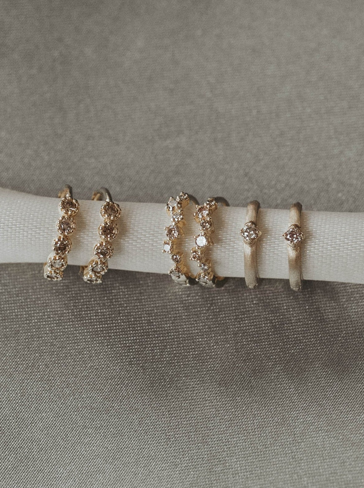 Anna | Bezel Diamond Huggie Earrings