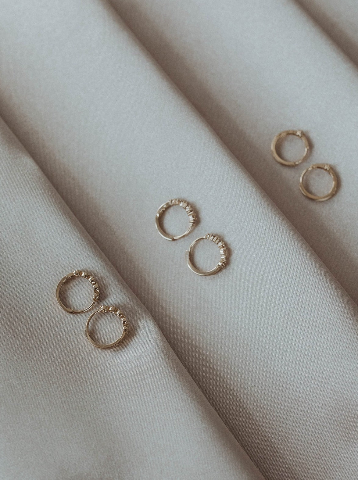 Anna | Bezel Diamond Huggie Earrings