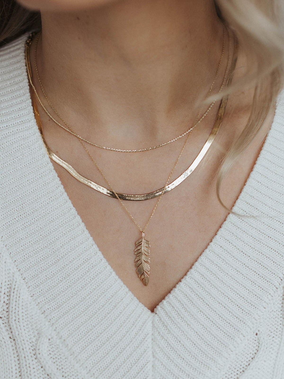Emily | Feather Pendant Necklace