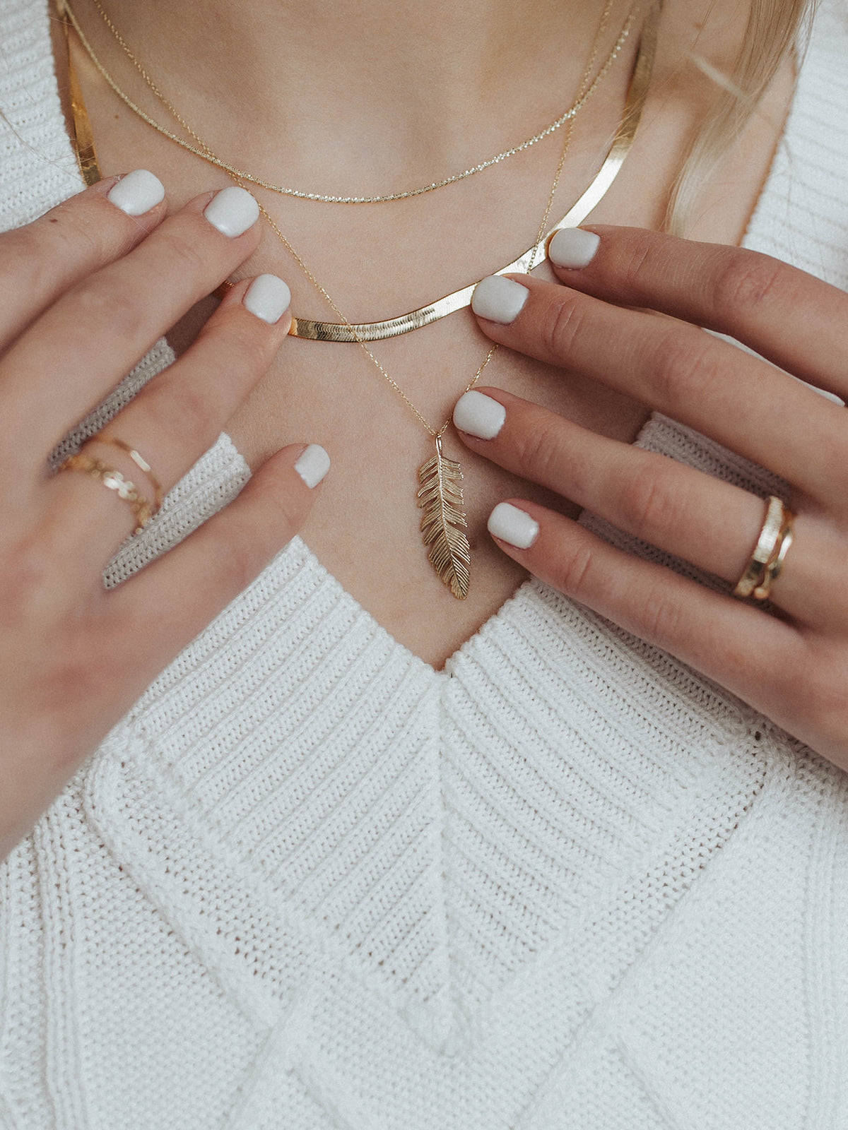 Emily | Feather Pendant Necklace