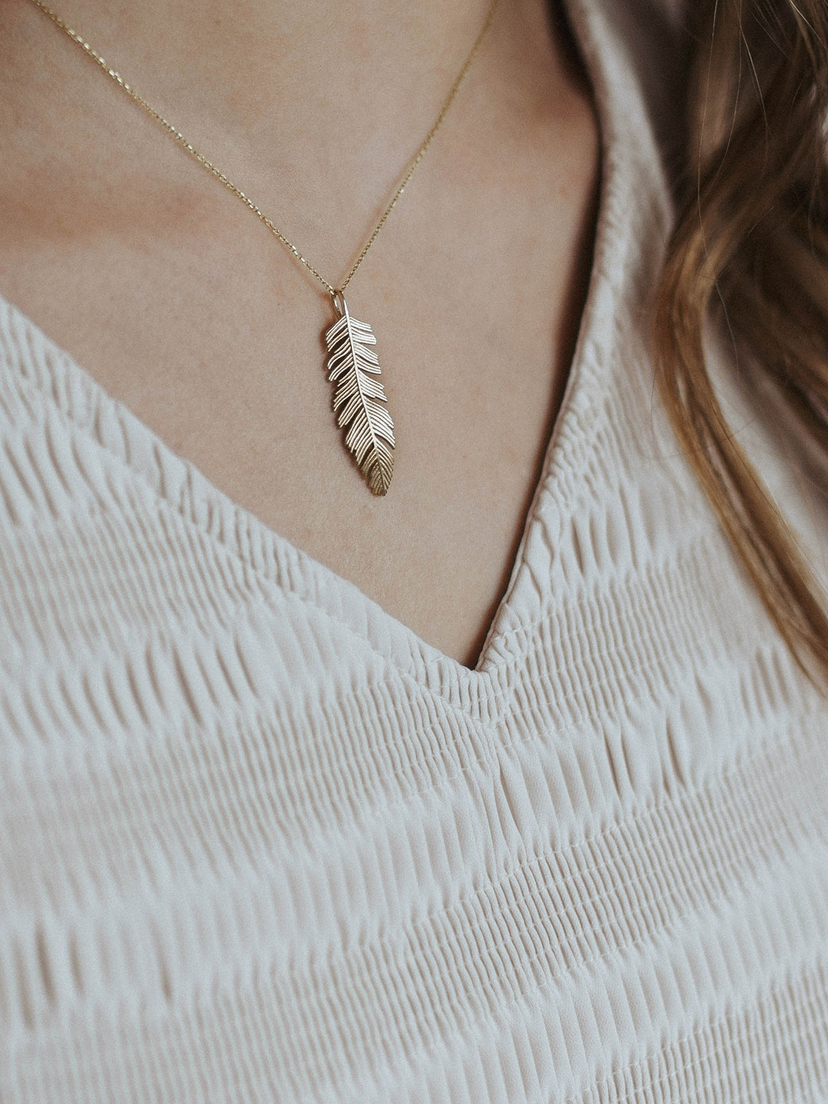 Emily | Feather Pendant Necklace