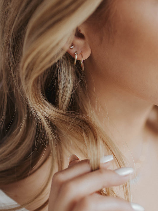 Jessica | White Gold Medium Hoop Earrings