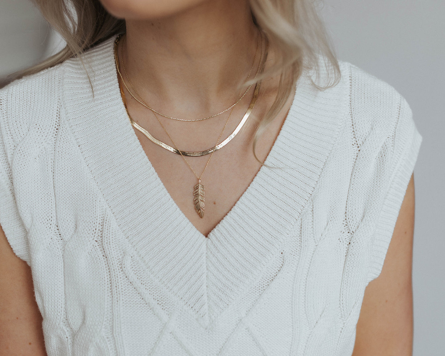 Emily | Feather Pendant Necklace