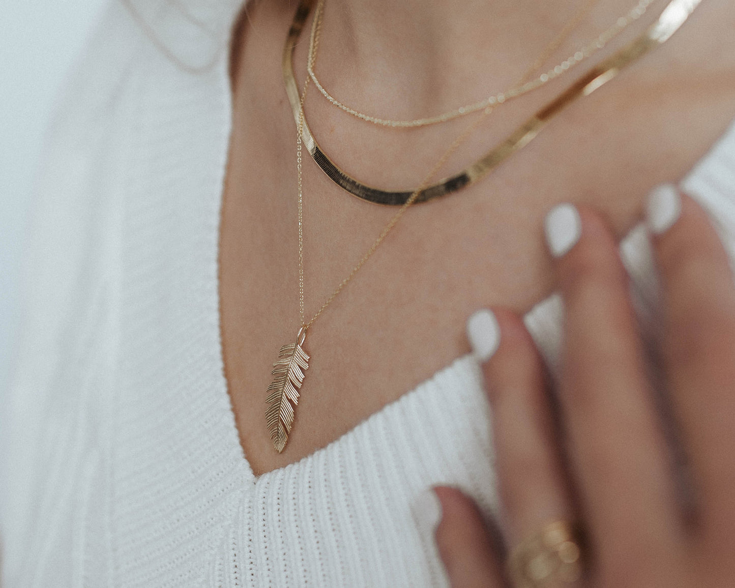 Emily | Feather Pendant Necklace