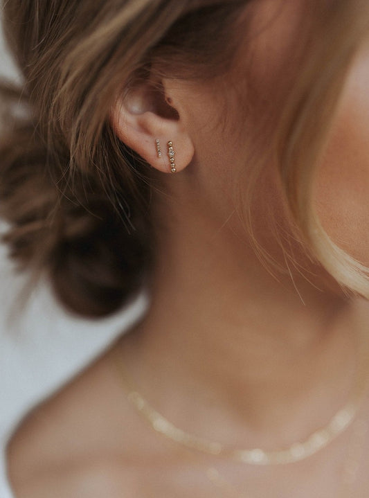 Adeline | Petite Diamond Bar Earrings